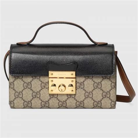 gucci padlock berry print mini bag|Padlock mini bag in beige and ebony GG Supreme.